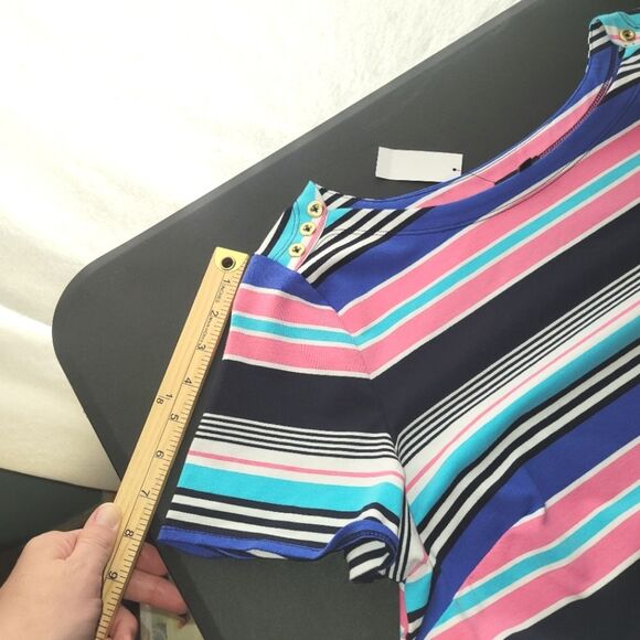 New Talbots Multicolor Striped Dress X - Picture 10 of 12